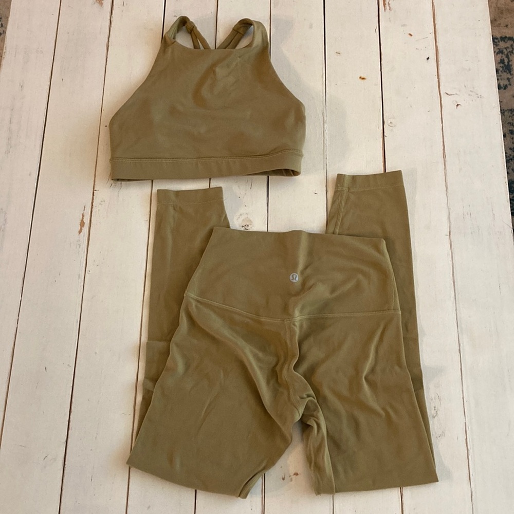Lululemon Set | Aligns and High-Neck Energy Bra, Size 4